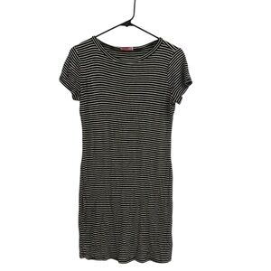 Pink Lily Gray and Black T-Shirt Dress